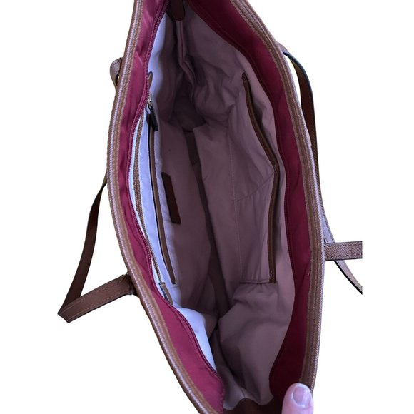 Michael Kors KEMPTON Red Polyester Zippered Tote - Picture 3 of 7